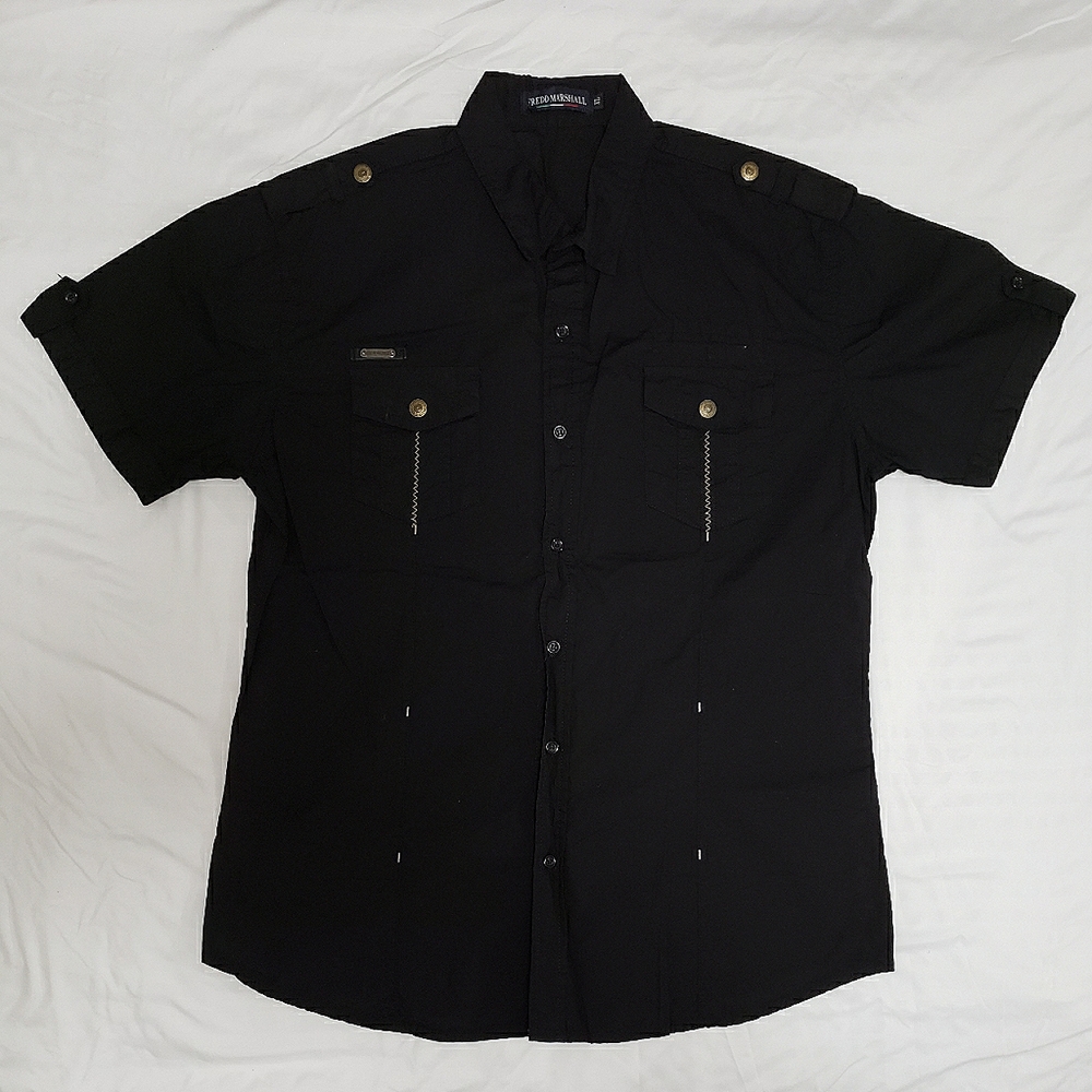 Fredd Marshall (mens) Short Sleeve (black) Dress Shirt size(XL)